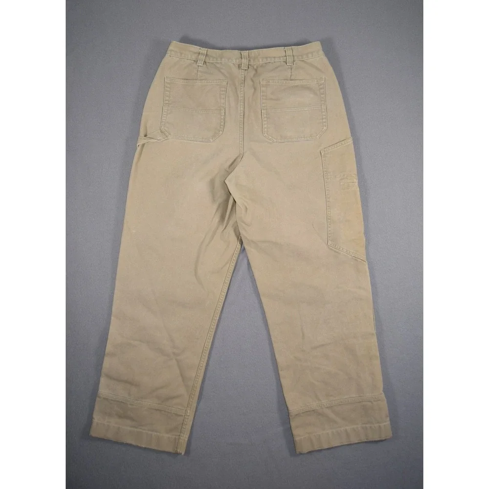 Gander Mountain Pants Mens 36x30 Khaki Canvas Double Knee Workwear Heavyweight